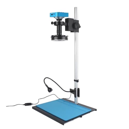 ラボ用顕微鏡アクセサリー 13MP 1080P HDMI USBビデオ顕微鏡カメラ 10倍-130倍ズーム Cマウントレンズ 超高作動距離 電話修理はんだ付け用(A Microscope Set)