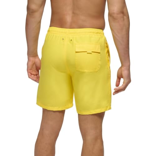 Calvin Klein CB9V6013 Mens Beachwear Logo Swim Trunks Yellow Xxl thumb #1