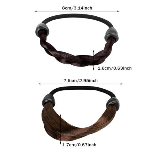 8PCS Elastic Hair Band,Hair Ties Wig Braided Mini Rubber Bands,Women's Wigs,Ponytail Holders Rope Ring for Women Girls Teens Hair Accessories