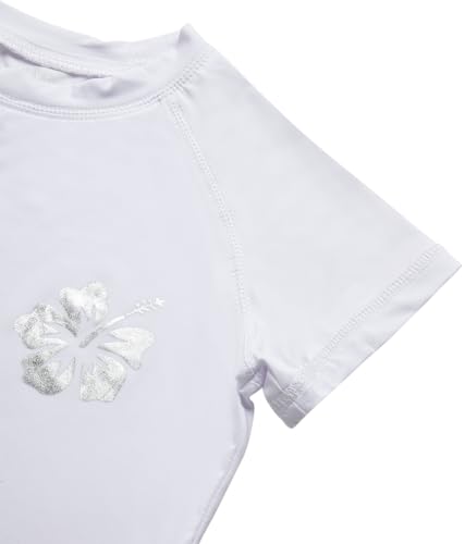 Image of Real Love Toddler Girls Rash Guard - 2 Pack Quick Dry Sun Protection Swim Shirt Girls Short Sleeve Rash Guard Kids (2T-16)
