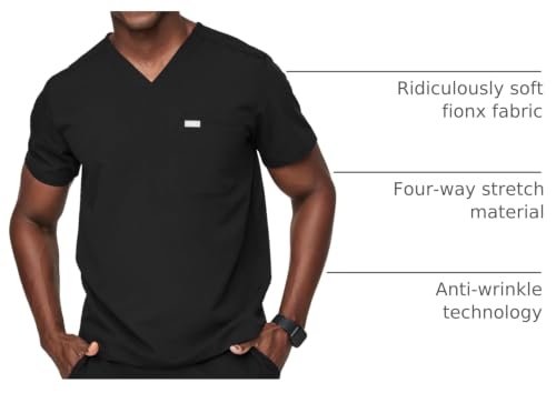Image of FIGS Leon Scrub Top for Men | 3 Pockets, Tailored Fit, Modern V-Neck, 4-Way Stretch, Moisture-Wicking