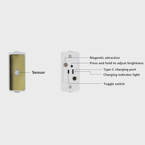 Apliques de pared LED con sensor de movimiento lámpara recargable USB para pasillo blanco 5