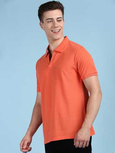 Image of Lux Cozi Men's Half Sleeve Soild Casual Regular Fit T-Shirt with Chest Pocket | Polo Tshirt for Men