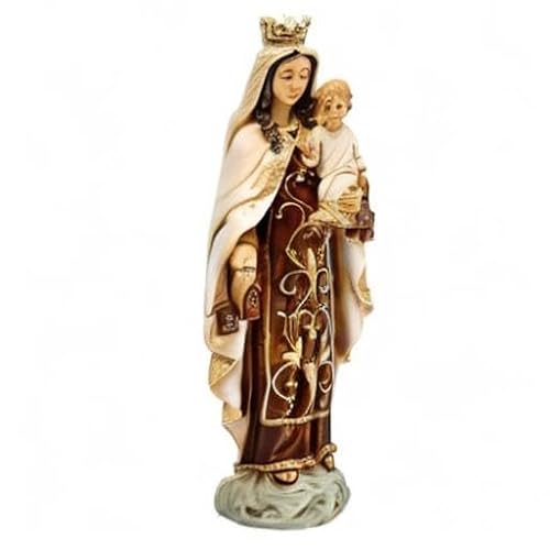 Virgen del Carmen Figura Resina imitación Madera (21 cm)