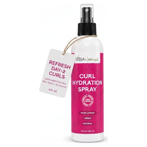 OBIA Naturals Curl Refresher Spray, Hydration Mist for Curly Hair, 8 oz