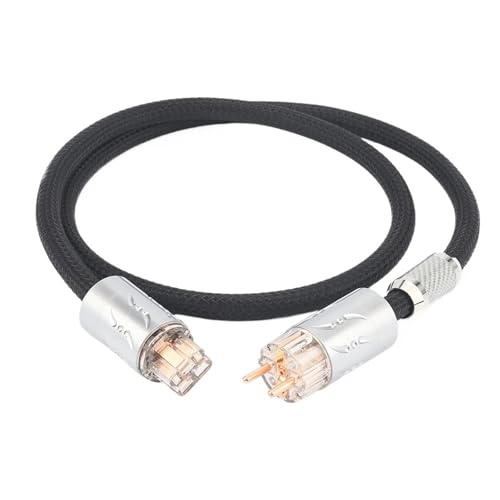 Power Cable 16pcs Multplex Copper Audiophile AC Power Cable with Pure Copper 20A IEC Connector C19 HiFi Power Cable(EU Version,2m)