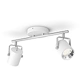 Philips myLiving 2 Stück Byre LED SceneSwitch weiß aus Metall, warmweiß bis neutral dimmbar mit vorhandenem Schalter, einfache Montage
