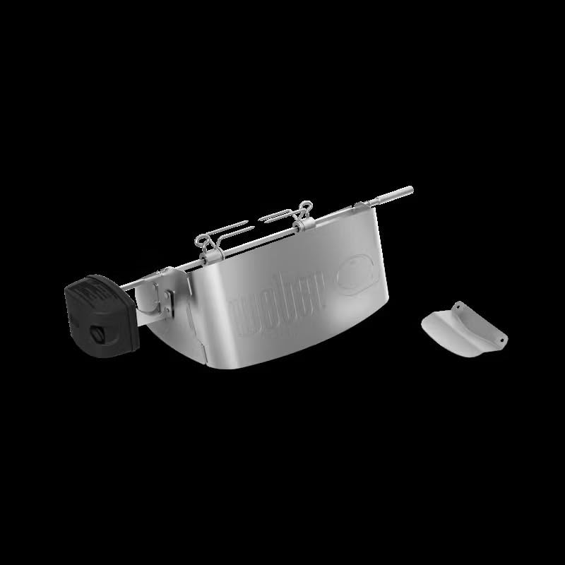 Weber Drehspieß für Q1XXXN Serie - elektrischer Spieß mit Motor für gleichmäßige Garung und knusprige Ergebnisse – Silber (3400858)