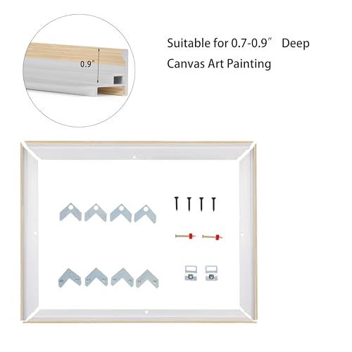 Image of CANFRAVAS Canvas Frame 16x20, DIY Metal Floating Frame, Canvas Floater Frames for 0.6 inch-0.9 inch Deep Print Painting (Natural,16 inchx20 inch)