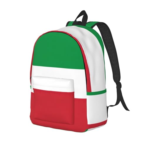 Italian Flag Print Vintage Canvas Backpack Casual Trendy Laptop Backpack For Men Women Hiking, Office2