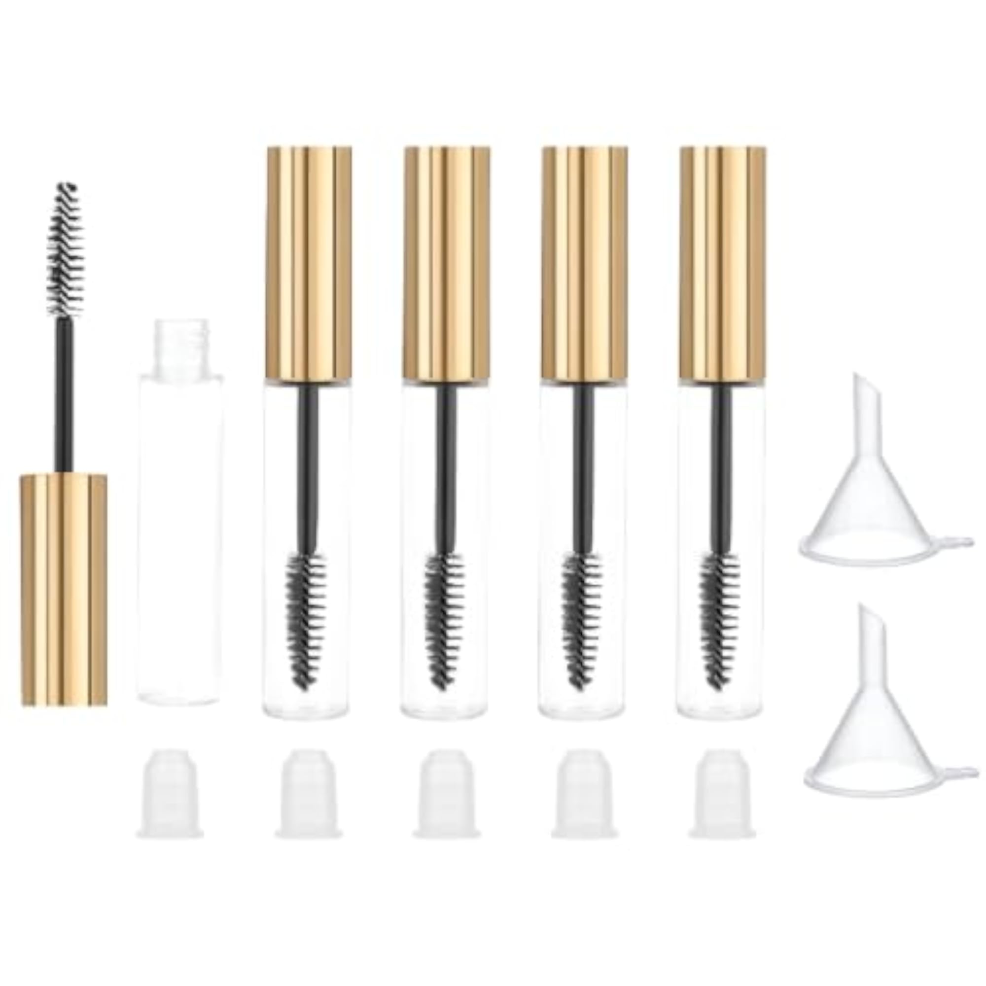 Pack of 5 Empty Mascara Bottles with Funnel, 10ml Containers