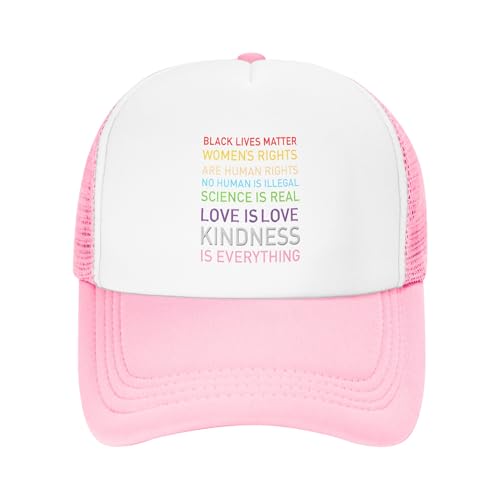 Pride Trucker Hats in This House We Believe Love is Love Equality Kindness Science is Real Hat Adjustable Mesh Back - Main Image