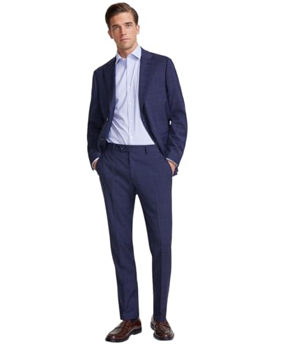 Tommy Hilfiger Mens Modern fit Dress Pants 30/30 Navy Blue Plaid Stretch