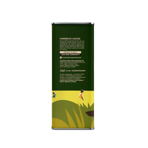 Image of Two Brothers Organic Farms India's Only Certified Glyphosate Free Sunflower Oil I Cold-Pressed (5L) | Rich in Omega-6 & Natural Antioxidants | Pure, Single-Filtered | Ideal for Frying, Sauteing & Tadka