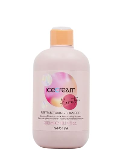 Inebrya Ice Cream Keratin Restructuring Shampoo Ristrutturante, 300 ml