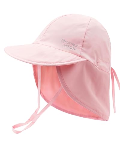 Image of FURTALK Baby Sun Hat with Neck Flap UPF 50+ Adjustable Baby Boys Girls Summer Beach Hat for Traveling Swim Hat