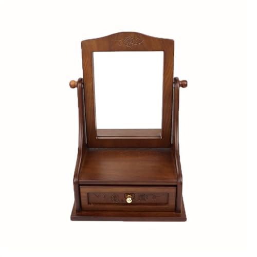 Espejo de tocador LJHFG63KUYT de madera, gran organizador vintage de lujo para maquillaje de hogar 2