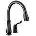 Delta Faucet Leland Pull Down Kitchen Faucet, Black Kitchen Faucets with Pull Down Sprayer, Kitchen Sink Faucet, Magnetic Docking Spray Head, 1.8 GPM Water Flow, Matte Black 978-BL-DST