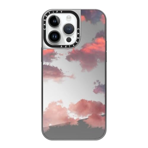 CASETiFY �~���[ iPhone 14 Pro Max �P�[�X [1.5m����̗����������N���A/MagSafe �ɑΉ�] - Clouds - �V���o�[ (�V���o�[�o���p�[)