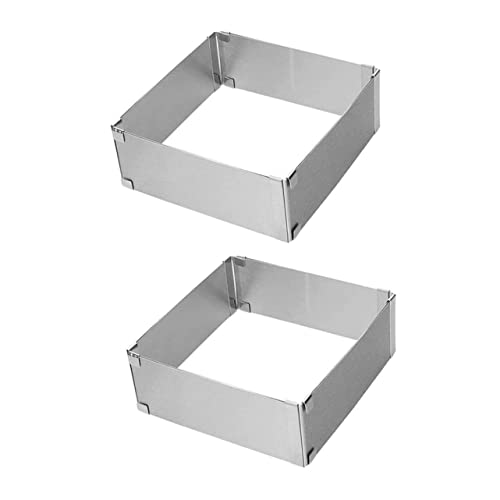 KICHOUSE 2pezzi Mousse Regolabile Inossidabile per Mold per Rimuovere e Portatile per Dessert e