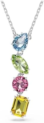 Swarovski Gema Y Pendant, Mixed Cuts, Multicolored, Rhodium Finis...