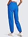 CRZ YOGA Cotton Fleece Lined Sweatpants Women High Waisted Warm Casual Lounge Jogger Pants with Pockets Sparkle Blue Medium