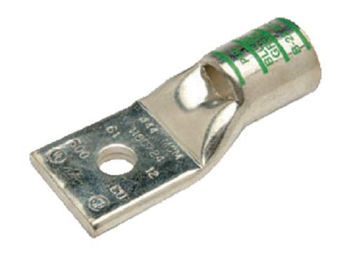 Penn-Union BLU1S4, Cu Compress. Lug Std Barrel 1 Hole w/Inspect. Window 1 AWG 1/2