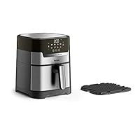 TEFAL Easy Fry & Grill Deluxe Air Fryer, Silver/Black, EY505D