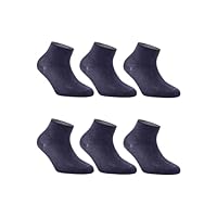 LANCETTI - 6 Paia Calzini Corti Bambino e Bambina in Cotone Filo di Scozia, Traspiranti e Confortevoli, Blu Notte, 35-39 (10-12 anni)