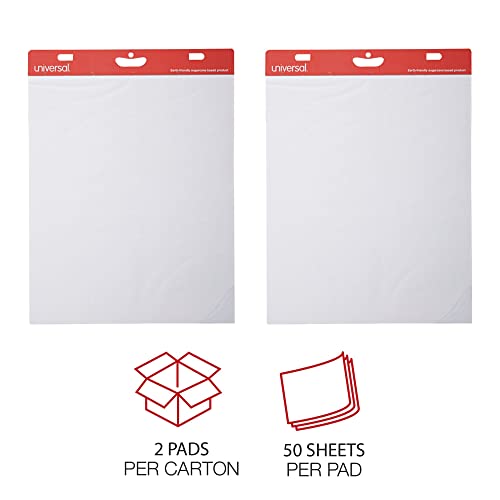 Universal Unv45600 27 In. X 34 In. Unruled Renewable Resource Sugarcane Based Easel Pads - White (50 Sheets, 2/Carton) #TOP3