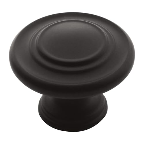 Amerock Inspirations 1-5/16 inch (33mm) Diameter Matte Black Cabinet Knob - 25 Pack