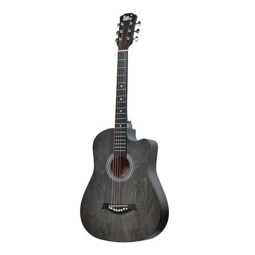 Image of Blueberry B-D38 Truss Rod 38-Inch Acoustic Guitar Kit (Retro Black) with Bag, Strap, Extra Strings & 2 Picks