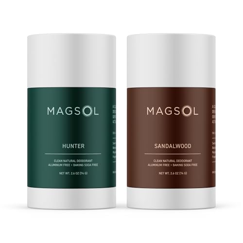 Natural Deodorant for Men - Aluminum Free Deodorant for Men 4 Total Ingredients 2 Pack (Sandalwood & Hunter)