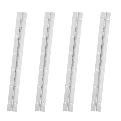 XHMAXE 12" Piano Hinges, 4‑Pack 304 Stainless Steel Continuous Type, Silver