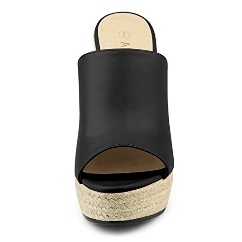 Allegra K Women's Slip on Platform Sandals Espadrilles Wedges Slides Mules2