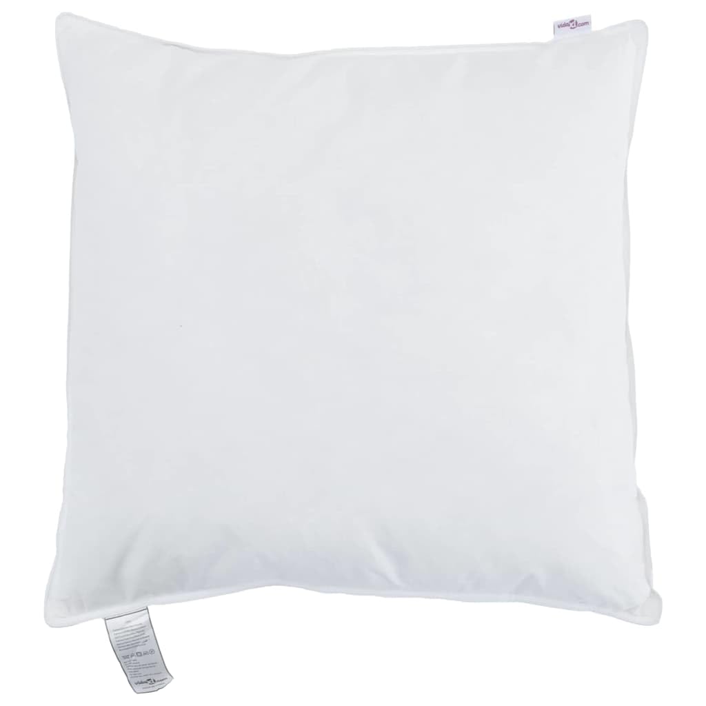 Almohada de 80 x 80 cm con relleno de plumas y plumas, color blanco, transpirable, de apoyo y lavable, ergonómica para dormir de espalda, de lado y boca abajo