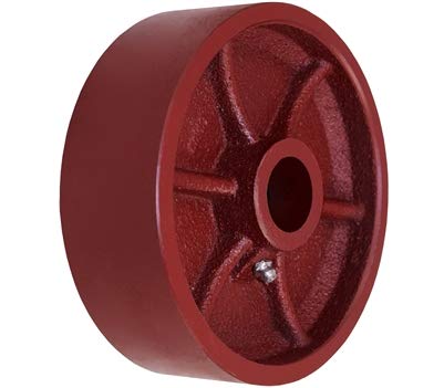 Vintage Industrial 6" X 2" RED DUCTILE Steel Wheel - 2000 LBS Capacity - CasterHQ