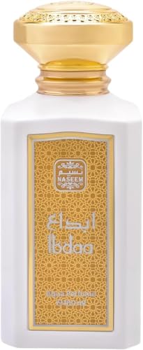 Naseem Ibdaa Aqua Eau De Parfum 100 ml | Fresh Jasmine & Aldehydes with Elegant Peony and Leather Notes | Rich Cedar Wood, Amber & Oud Base | Subtle, Sophisticated Scent for Men & Women