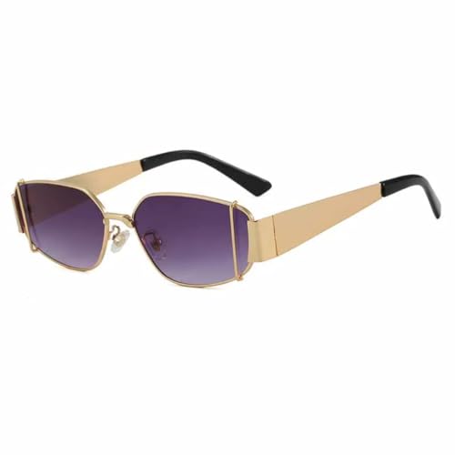 Lunettes de soleil anti éblouissement UV400 ovales en métal punk