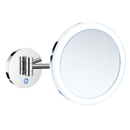 SMEDBO Outline Kosmetikspiegel mit LED-Bleuchtung, PMMA Dual Light (Warm-/Kaltlicht) Chrom poliert. FK486H