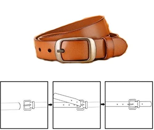 2 Pack Leathers Fashion Belt Cowhide with Pin Buckle Waist Belt for Jeans Pants，Women's Belts3