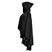 JPXH Medieval Cloak with Hood Short Hooded Cape for Adult Men and Women Halloween Renaissance Black