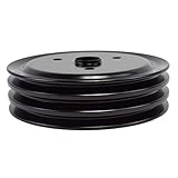 A-Team Performance - Crankshaft Pulley Triple-Groove SWP Short Water Pump - Compatible with Small Block Chevy SBC 262 265 267 283 302 305 307 327 350 400 Black Steel