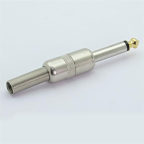 Conector Jack 6,35mm mono macho con muelle para cable de micro y pedal de efectos lote de 10 5