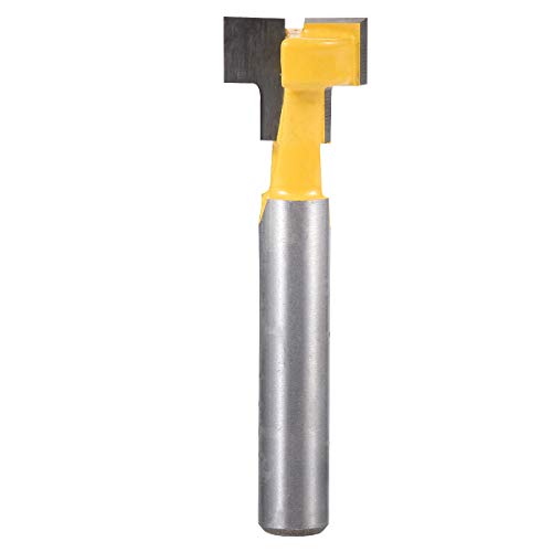 KATUR Broca de corte con ranura en T y oruga en T, fresa para trabajar la madera Fresa con v�stago de 1/4 pulgada, di�metro de corte de 1/2 pulgada Cabezas de perno hexagonal
