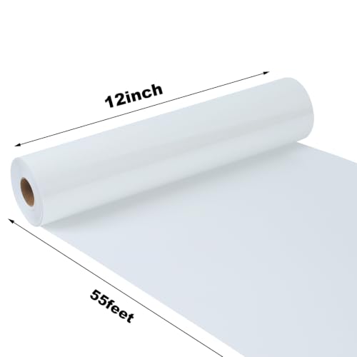 Image of guangyintong Heat Transfer Vinyl 12 inch x 55ft White Iron on Vinyl