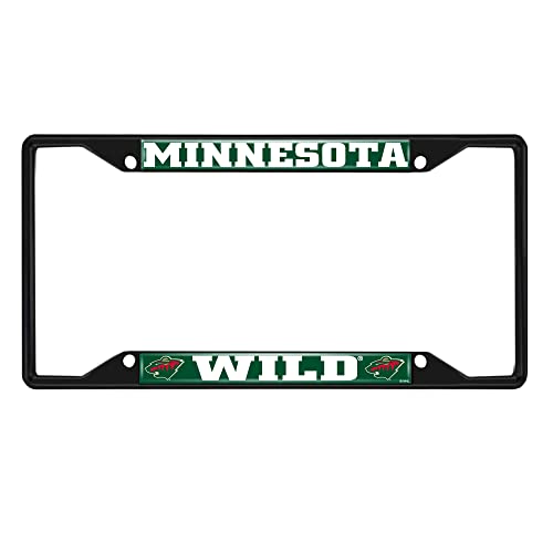 FANMATS 31384 Minnesota Wild Metal License Plate Frame Black Finish