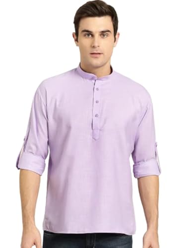 Image of SOJANYA Men's Cotton Regular Fit Short Kurta