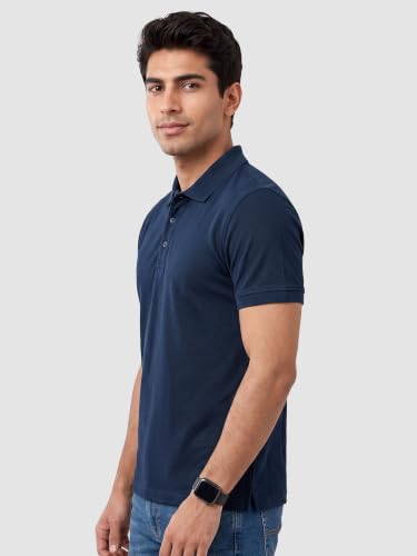 Image of Beyoung Imported Poly Regular Fit Solid Polo Tshirt for Men | Collar Tshirt | Half Sleeves | Solid Casual T-Shirt