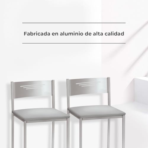 ASTIMESA Küchenhocker mit grauem Kunstlederrücken, Sitzhöhe 45 cm (TABCRGR), 1 Stück